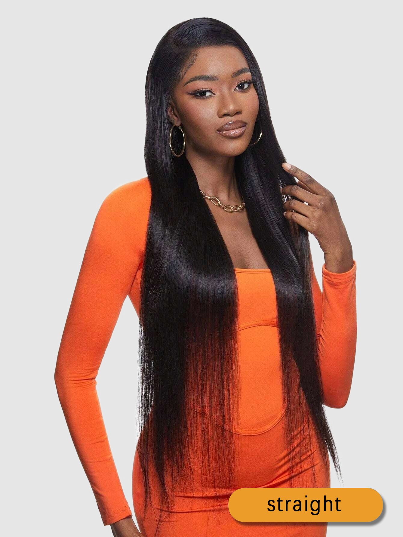 straight human hair wig