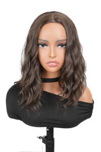 8B wig women's wavy with synthetic shoulder length natural appearance heat -resistant synthetic hair