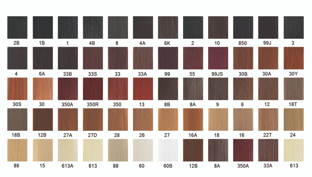 the available color range for human hair wig