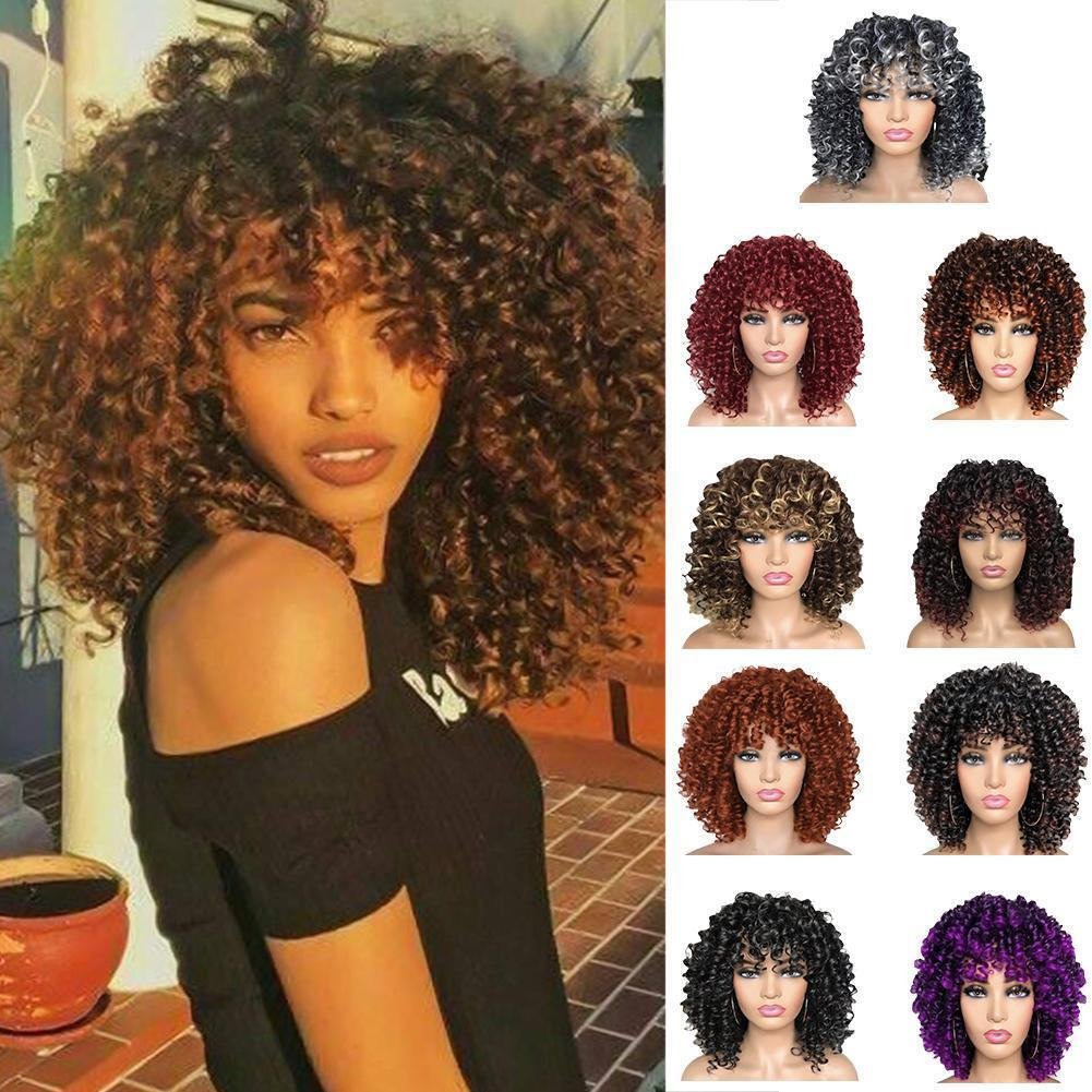 colors of kinky curly hair wig